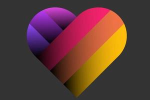 Vector illustration of heart in different colors