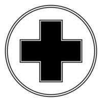 Simple Illustration of medical cross. Isolated flat icon vector