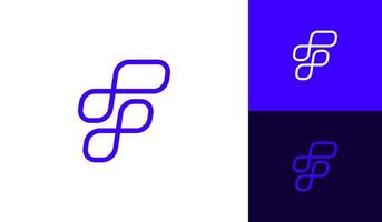 Abstract letter F logo with simple line vector