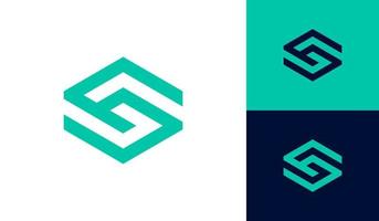 Abstract letter S logo with hexagon shape vector