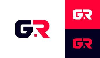 Letter GR logo with house roof vector