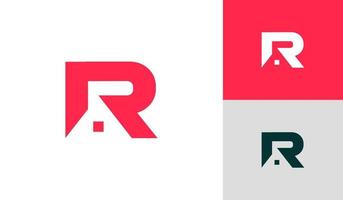 Letter R logo with house roof vector