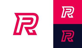 Monoline letter R logo vector