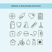 Medical and healthcare icon pack thin line icon vector