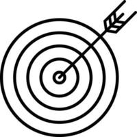 Target and arrow thin line icon. Thin line bullseye illustration. vector