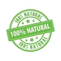 Vector 100 natural food badge. eco nature green icon product label or logo vector