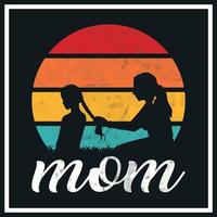 Retro vintage t shirt design Mom T-shirt Design Happy mothers day t-shirt design vector Free Vector