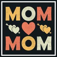 Retro vintage t shirt design Mom T-shirt Design Happy mothers day t-shirt design vector Free Vector