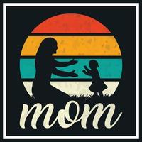 Retro vintage t shirt design Mom T-shirt Design Happy mothers day t-shirt design vector Free Vector