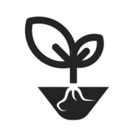 Vector black bush potted plant icon