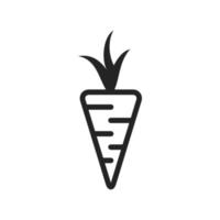 Vector carrot icon in sketch doodle style