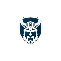 Viking helmet logo on white background vector