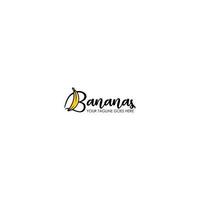 Logo created from combination of banana with letter B shape. vector