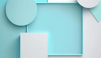 Pastel blue empty paper texture background template, banner for advertising. Rectangular geometric shapes. Copy space. space for text. . photo