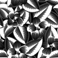 nature flower and foliage seamless background. tropical floral seamless pattern with plants leaves and foliage on dark background. tropical leaf in monochromatic style color. autumn pattern. spring vector