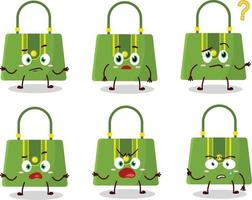 Cartoon character of women bag with what expression vector