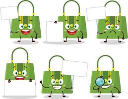 Women bag cartoon character bring information board vector