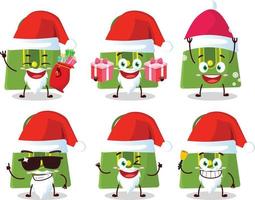 Papa Noel claus emoticones con mujer bolso dibujos animados personaje vector