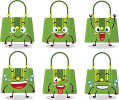 dibujos animados personaje de mujer bolso con sonrisa expresión vector