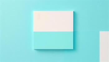 Pastel blue empty paper texture background template, banner for advertising. Rectangular geometric shapes. Copy space. space for text. . photo