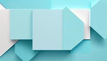 Pastel blue empty paper texture background template, banner for advertising. Rectangular geometric shapes. Copy space. space for text. . photo