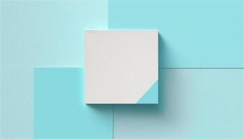 Pastel blue empty paper texture background template, banner for advertising. Rectangular geometric shapes. Copy space. space for text. . photo