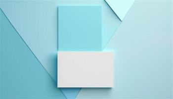 Pastel blue empty paper texture background template, banner for advertising. Rectangular geometric shapes. Copy space. space for text. . photo