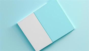 Pastel blue empty paper texture background template, banner for advertising. Rectangular geometric shapes. Copy space. space for text. . photo