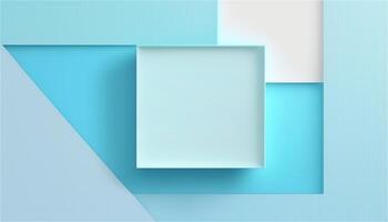 Pastel blue empty paper texture background template, banner for advertising. Rectangular geometric shapes. Copy space. space for text. . photo