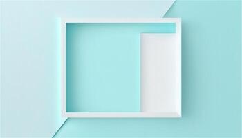 Pastel blue empty paper texture background template, banner for advertising. Rectangular geometric shapes. Copy space. space for text. . photo