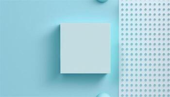 Pastel blue empty paper texture background template, banner for advertising. Rectangular geometric shapes. Copy space. space for text. . photo