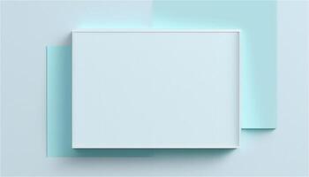 Pastel blue empty paper texture background template, banner for advertising. Rectangular geometric shapes. Copy space. space for text. . photo