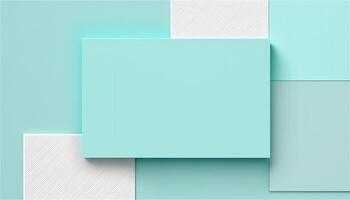 Pastel blue empty paper texture background template, banner for advertising. Rectangular geometric shapes. Copy space. space for text. . photo