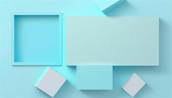 Pastel blue empty paper texture background template, banner for advertising. Rectangular geometric shapes. Copy space. space for text. . photo