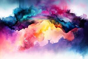 Abstract colorful watercolor background photo