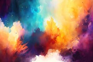 Abstract colorful watercolor background photo