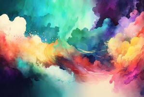Abstract colorful watercolor background photo