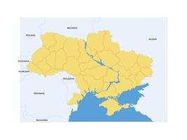 Ukraine map. european countries vector detail map