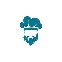 Chef hat with beard and mustache on white background vector