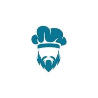 Chef hat with beard and mustache on white background vector