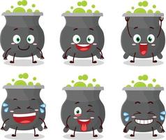 Cartoon character of cauldron with smile expression vector