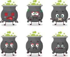 Cauldron cartoon in character with nope expression vector