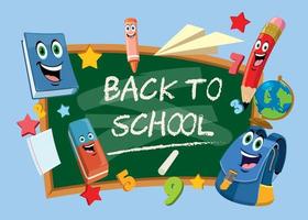 back to school chalkboard vector