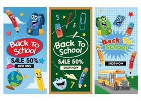 back to school flyer set collection vector