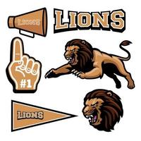 lion jumping mascot vector