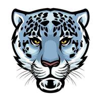 nieve leopardo cabeza vector