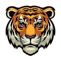Tigre cabeza mascota ilustración dibujo vector