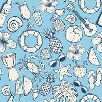 seamless summer pattern design vector