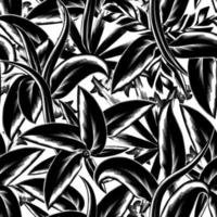 tropical hojas mano dibujado sin costura modelo. botánico de moda diseño en gris monocromo estilo colores. diseño para tela, fondo de pantalla o envolver documentos. ligero antecedentes. follaje antecedentes. naturaleza vector