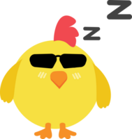 Chick with sunglasses cartoon character crop-out png